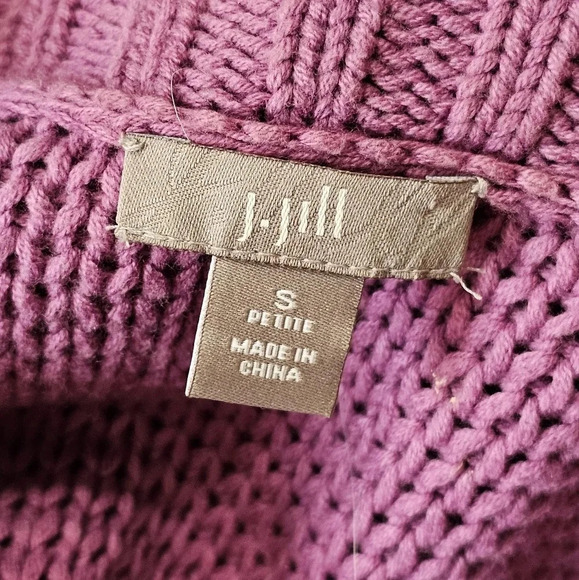 J. Jill Cardigan SP Lavender Cotton Knit Shawl Collar Button Up Short Sleeve - Picture 4 of 7